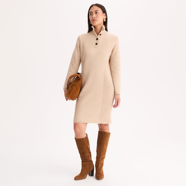 Robe pull à col montant, longueur genou - ANNE WEYBURN