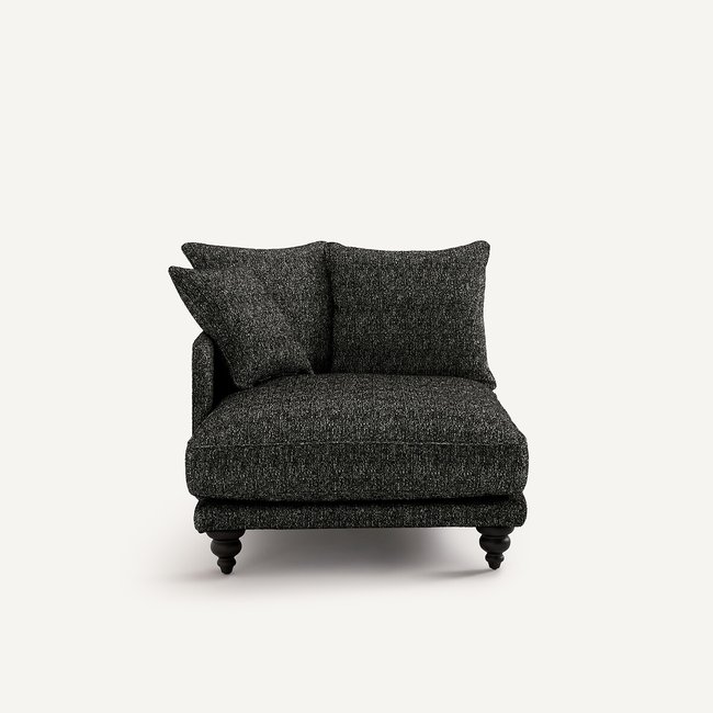 Méridienne en bouclette, LAZARE Couleur noir <span itemprop=