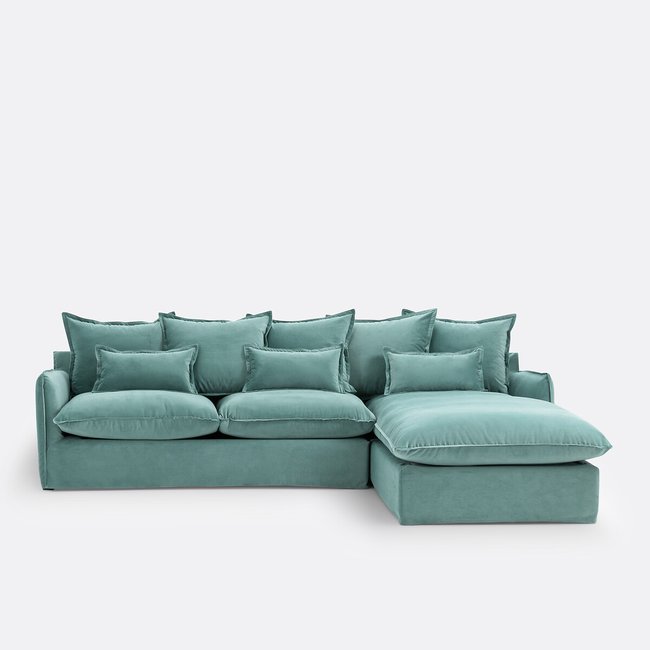 Sofá cama rinconero derecho de terciopelo, Odna - LA REDOUTE INTERIEURS