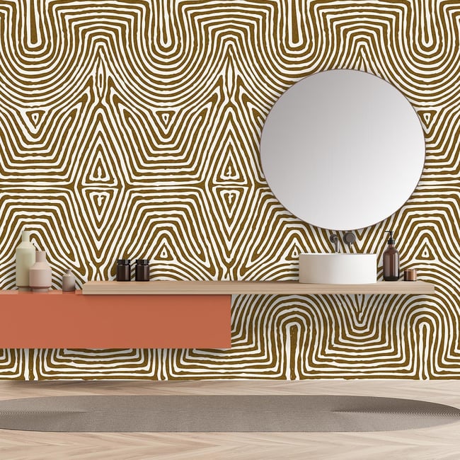 Papier peint motif bogolan Couleur intissé <span itemprop=