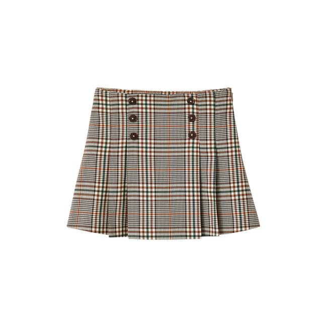 Jupe plissée marron <span itemprop=