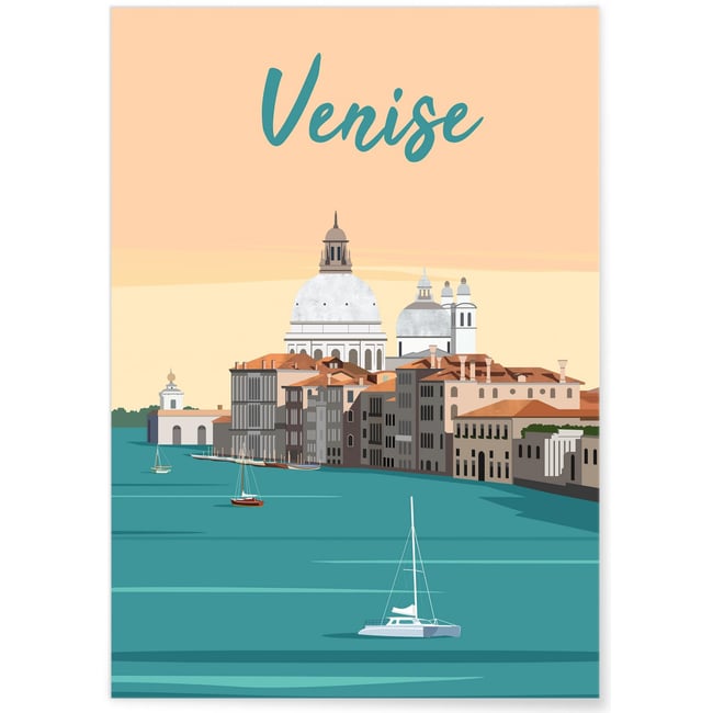 Affiche ville Venise 2 Couleur blanc <span itemprop=