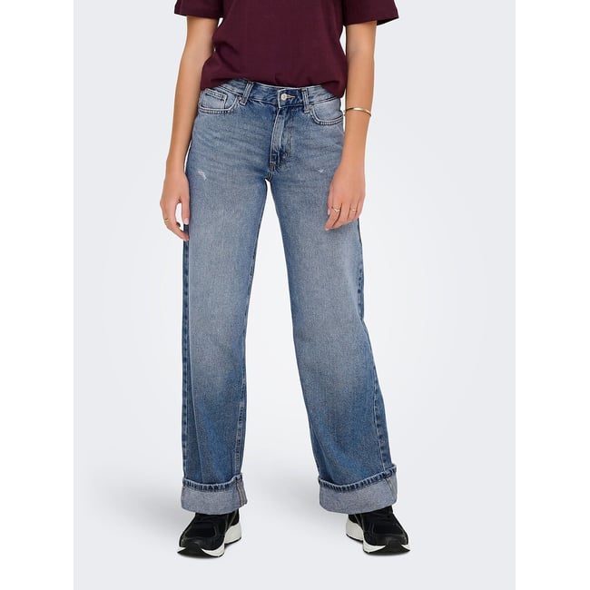 Jean large avec rebords medium blue <span itemprop=
