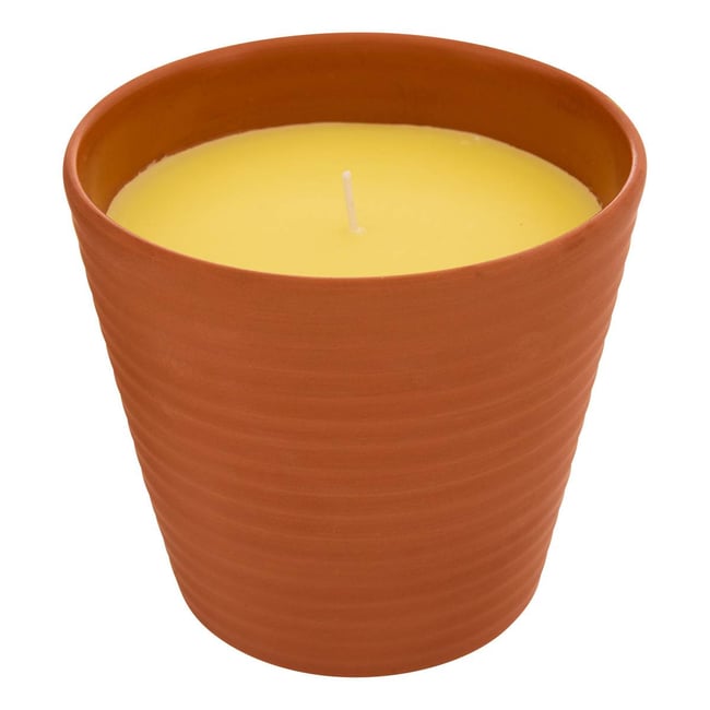 Bougie parfumée 200g citronnelle pot en terre cuite TERRY Couleur terracotta <span itemprop=