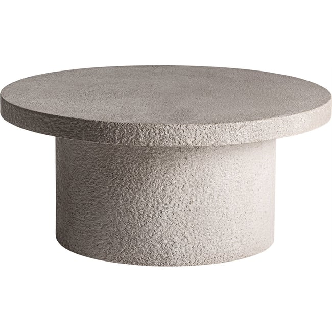 Table basse ronde en ciment Couleur blanc cassé <span itemprop=