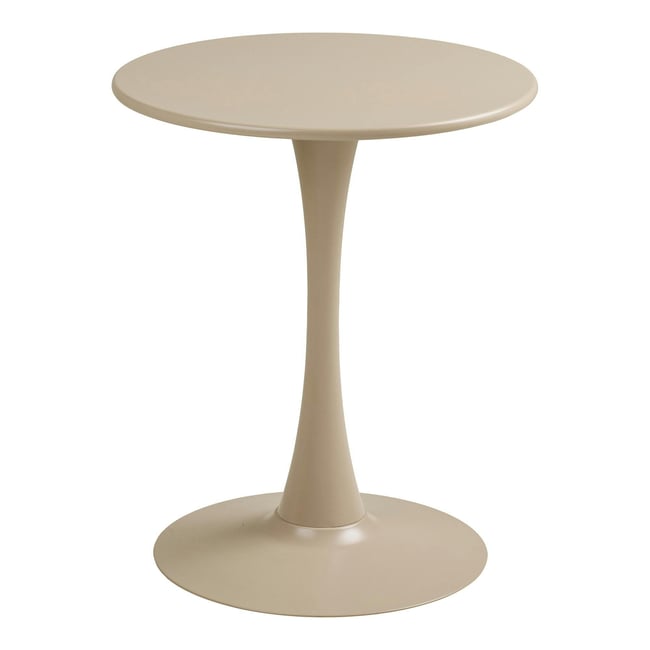Table bistrot ronde en acier taupe ø60 cm RHODES Couleur taupe <span itemprop=