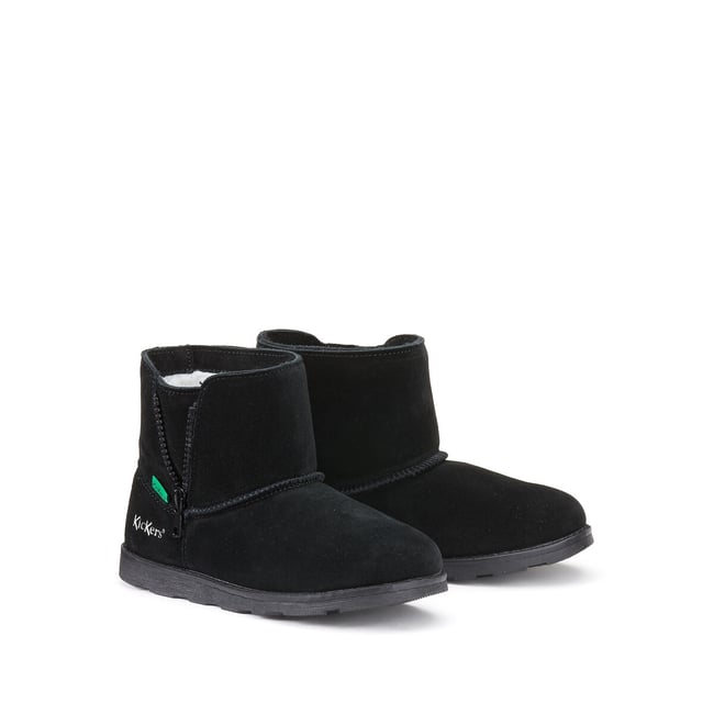 Bottes cuir fourrées Aldiza noir <span itemprop=