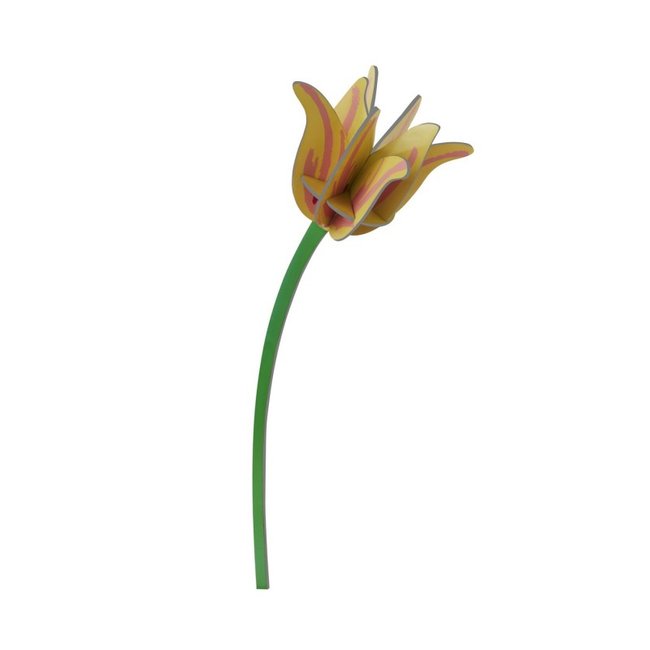 Fleur décorative carton tulipe Couleur jaune <span itemprop=