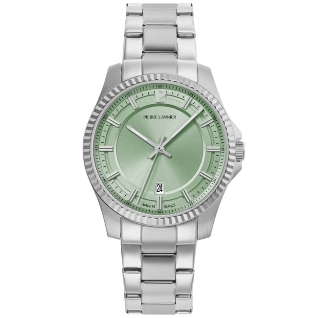 Montre Analogique  METROPOLITAIN argenté vert argenté <span itemprop=