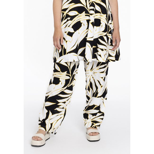 Pantalon imprimé / imprimée noir <span itemprop=