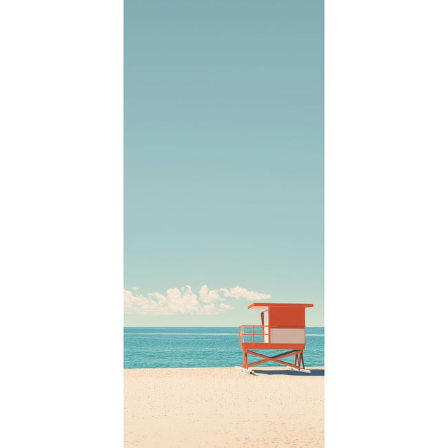 Tableau Sur Verre Synthétique Cabane De Bord De Mer PLAGE Couleur tableau en verre synthétique <span itemprop=