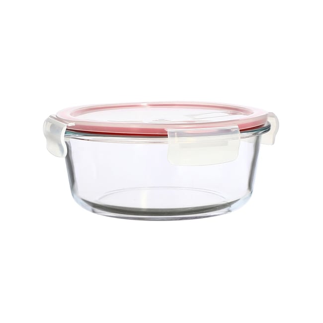 Boîte hermétique ronde 930ml en verre, CLÉMENTINE transparent <span itemprop=