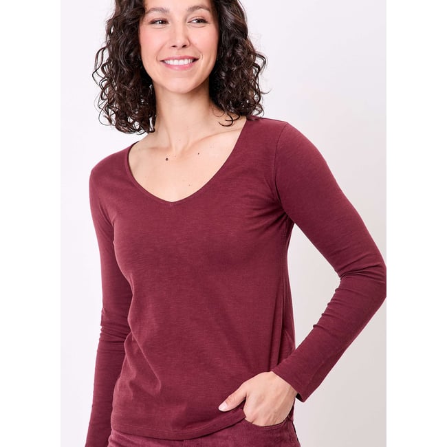 T-shirt col V coton bio VANPUR - LA FIANCÉE