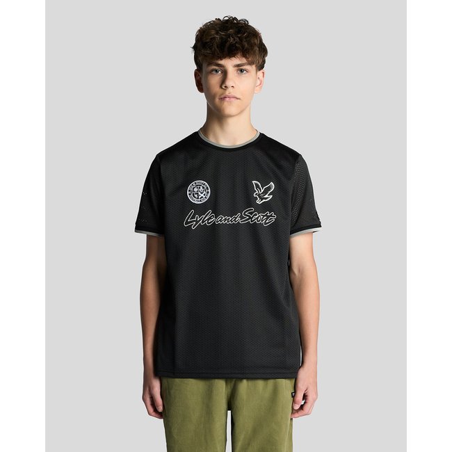 T-shirt football graphique noir jais <span itemprop=
