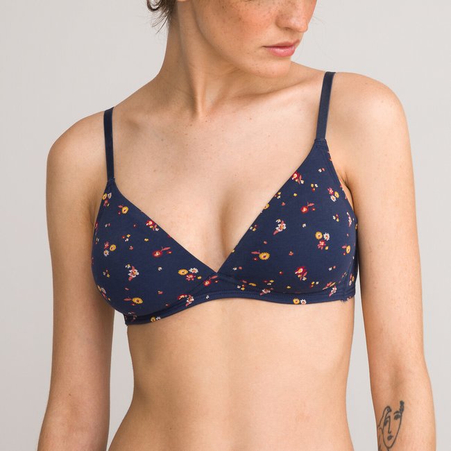 Sujetador de triángulos sin aros estampado floral <span itemprop=