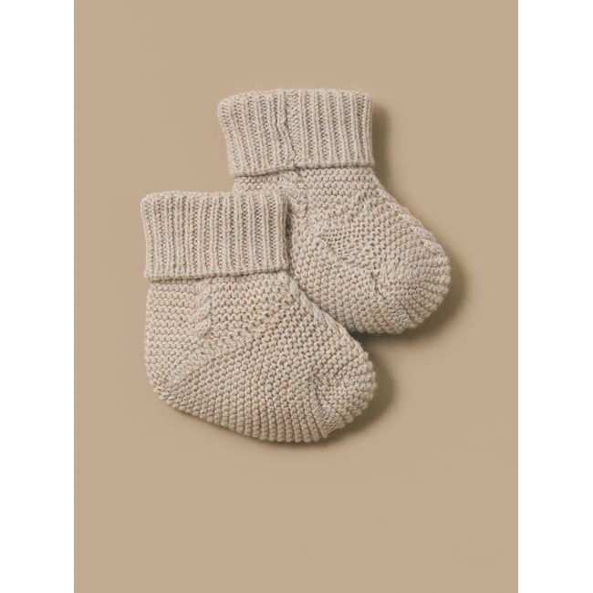 Chaussons point mousse beige chine <span itemprop=
