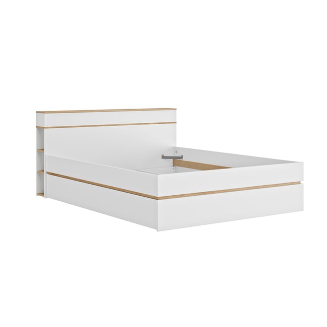 Lit cosy  avec rangement intégré Couleur blanc <span itemprop=