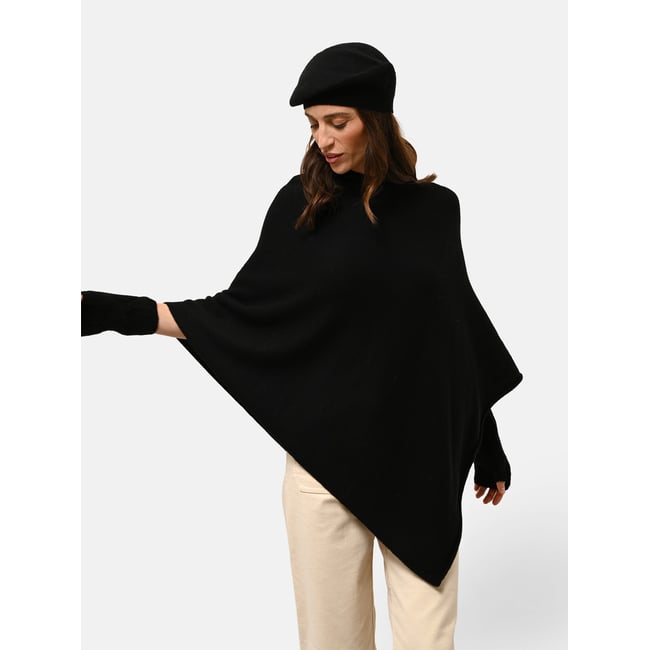 Poncho 4 Fils Ivoire Ashley - JUST CASHMERE