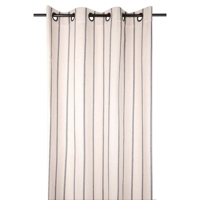 Rideau à œillets 135x260  St Trop anthracite coton - DECORATIE