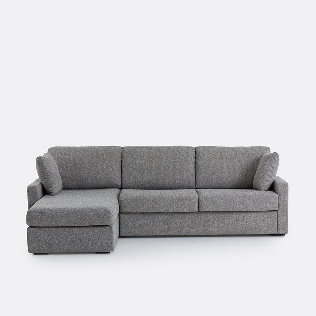 Divano angolare, convertibile, 4 posti, in tessuto strutturato chiné, mousse Premium HR, TIMOR - LA REDOUTE INTERIEURS