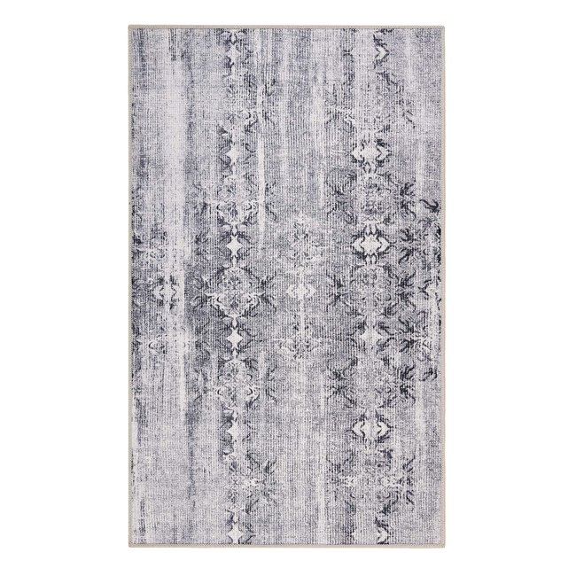 Tapis de bain vintage avec surjet , SYDNEY argent <span itemprop=