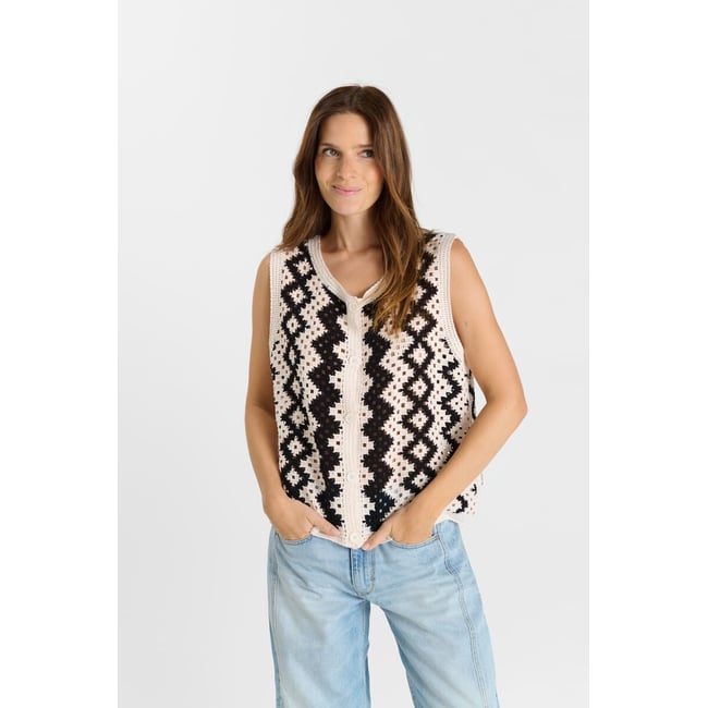 Gilet sans manches JOCELYN craie <span itemprop=