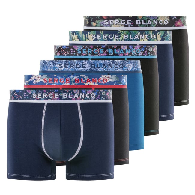Lot De 6 Boxers Coton bleu/gris/noir <span itemprop=