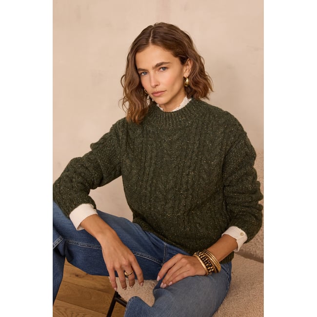Maison 123 PULL BRANDON kaki <span itemprop=