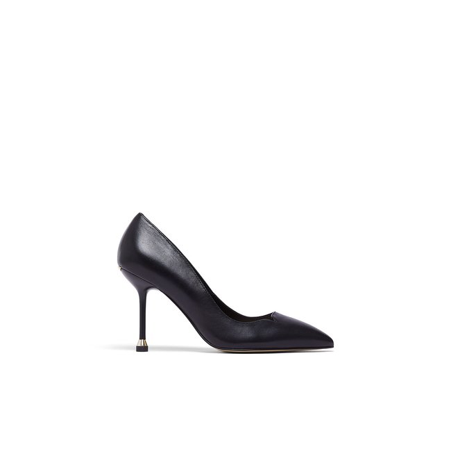 Escarpins en cuir nappa souple noir <span itemprop=