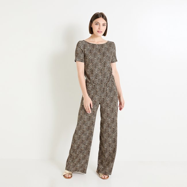 Combinaison motif léopard beige <span itemprop=