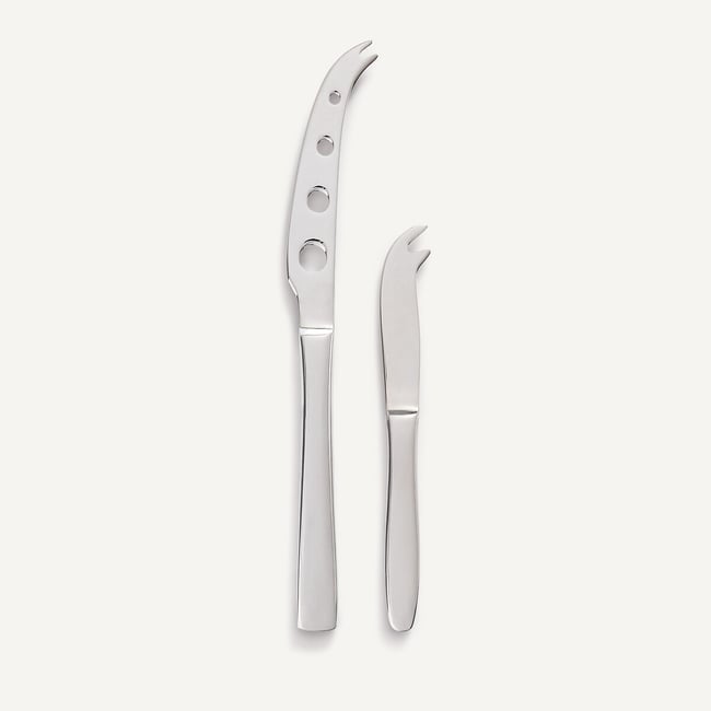Lot de 2 couteaux à fromage en inox, SOREL Couleur inox brillant <span itemprop=