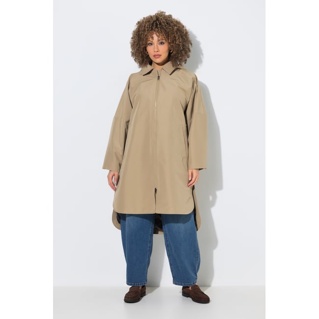 Manteau oversize, col chemise grès <span itemprop=