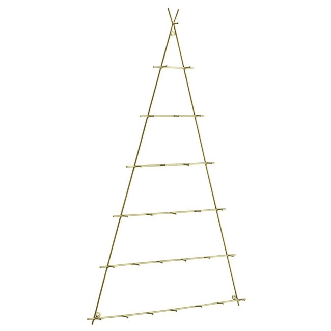 Sapin de noël design métal à suspendre Couleur or <span itemprop=