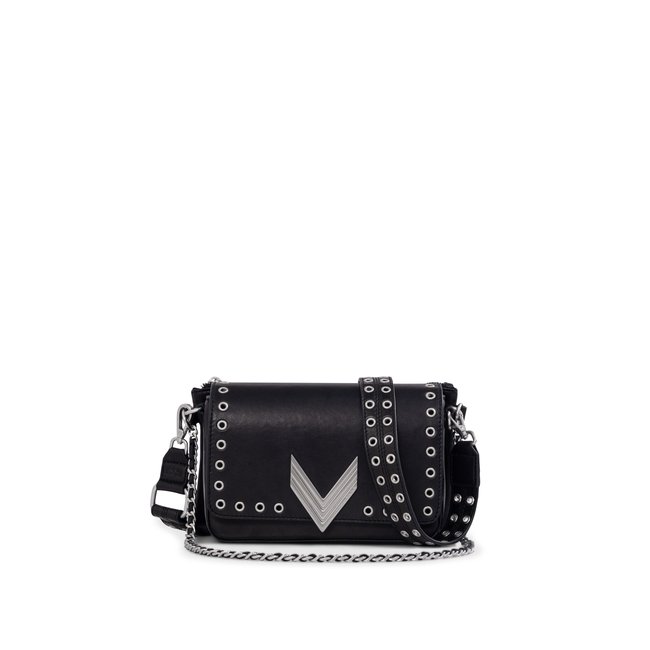 Sac le 111 ROCK cuir détails oeillets noir <span itemprop=