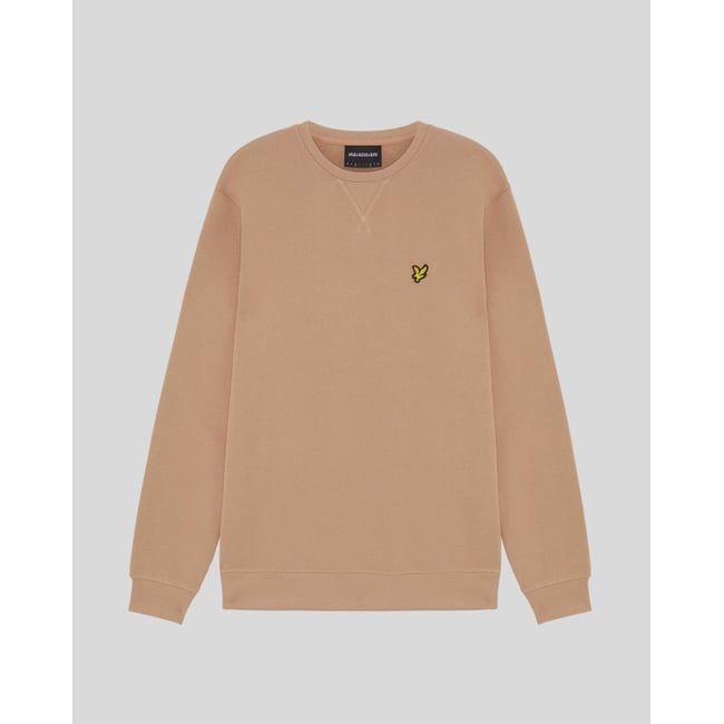 Sweat-shirt col rond en coton brun orge <span itemprop=