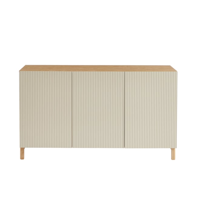 Buffet 3 portes  ORCA Couleur beige et chêne <span itemprop=