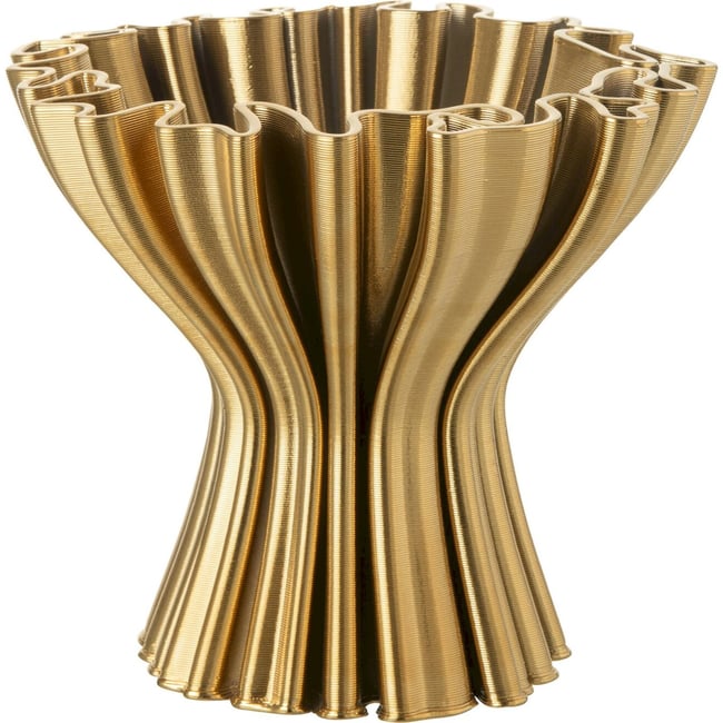 Vase en grès irrégulier effet 3d Couleur doré <span itemprop=