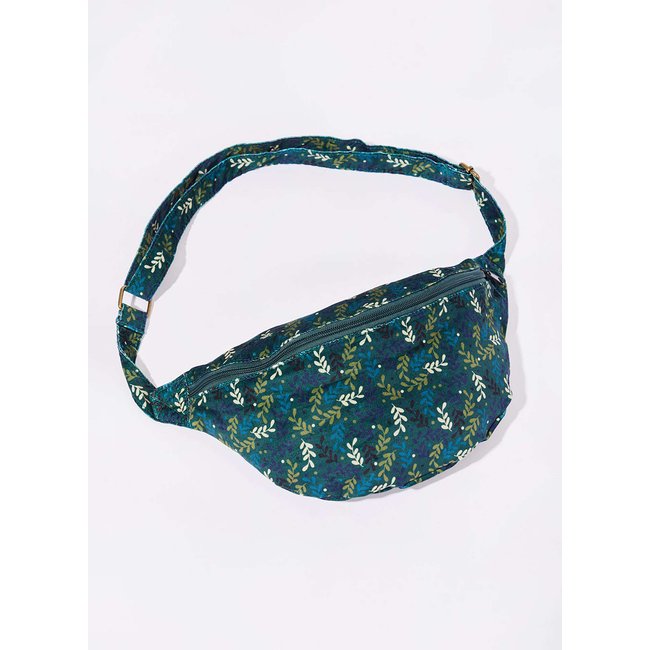 Sac bandoulière banane velours imprimé MUNDAL - LA FIANCÉE