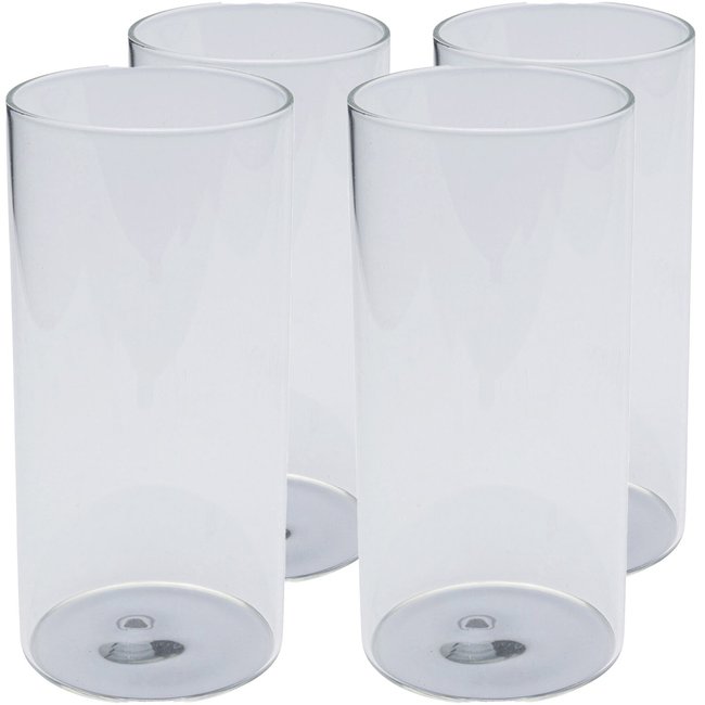 Lot de 4 verres hauts à eau, ELECTRA Couleur argent <span itemprop=