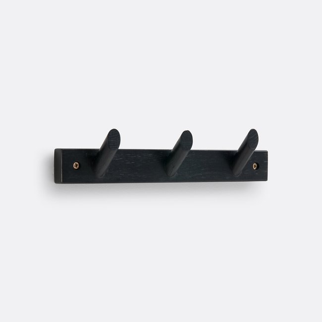 Slofia Solid Birch 3-Hook Coat Rack black LA REDOUTE INTERIEURS
