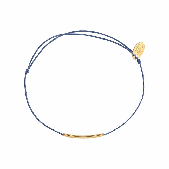 Cordon fineline bleu marine doré <span itemprop=