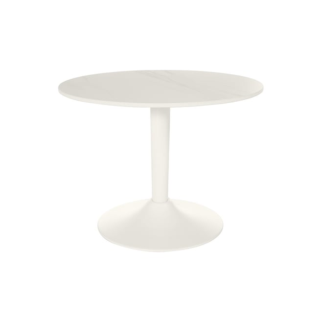 Table basse design ronde en céramique noire et métal D60 cm MALOU - MILIBOO