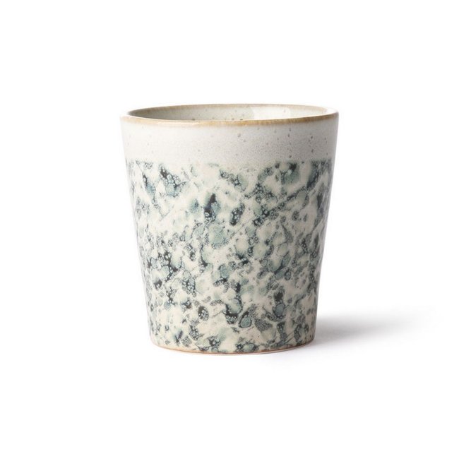 Mug à café grès Hail Couleur ecru vert <span itemprop=