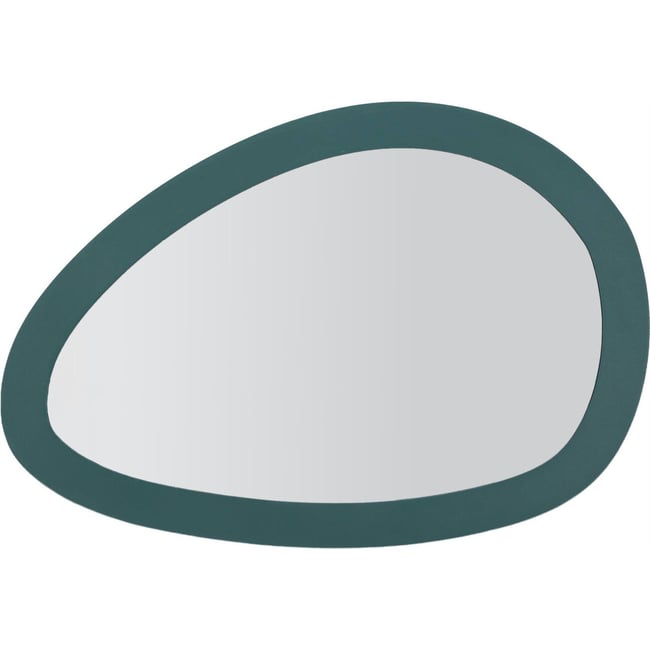 Miroir mural organique cadre en fer MODERN Couleur bleu pétrole <span itemprop=