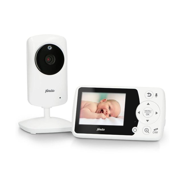 Babyphone caméra et écran couleur blanc, noir <span itemprop=
