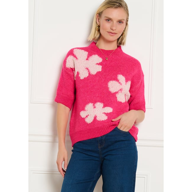 Pull fleuri manches courtes - LOLALIZA