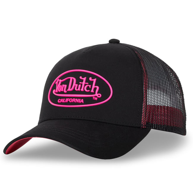 Casquette Trucker DOM noir/rose fluo <span itemprop=