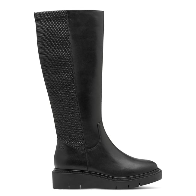 Bottes en cuir noir nappa <span itemprop=