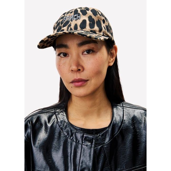 Casquette  en coton à motif léopard BIZET leopard <span itemprop=