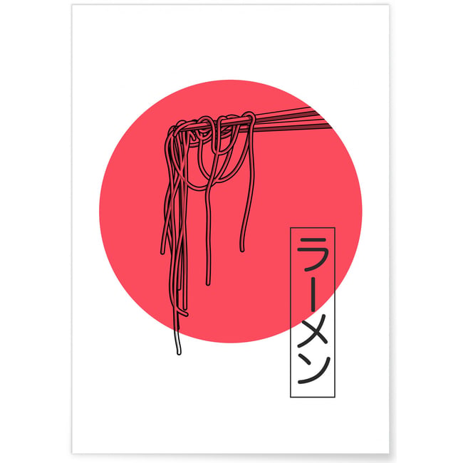 Affiche Rāmen Couleur blanc <span itemprop=